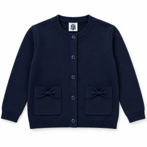 Navy Bow Cardigan