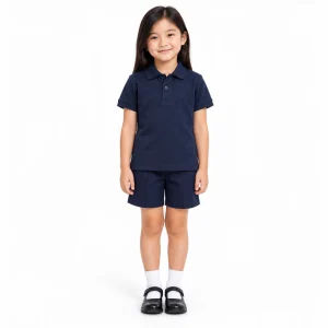 Navy Short Sleeve Polo — model view
