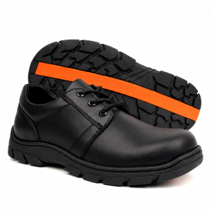 Black Lace-Up School Shoes